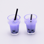 Plastic Resin Pendants, Bubble Tea Shape, Dark Violet, 26x13mm, Hole: 1.4mm(KY-TAC0008-02-G)