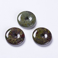 Natural Dragon Blood Pendants, Donut/Pi Disc, Donut Width: 12mm, 30x6~6.5mm, Hole: 6mm(G-K267-12A)