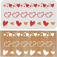PET Hollow out Drawing Painting Stencils Sets for Kids Teen Boys Girls, for DIY Scrapbooking, Heart Pattern, 30x15cm(DIY-WH0172-989)