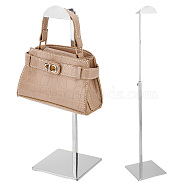 201 Stainless Steel Single Handbag Rack, Adjustable Height Purse Display Stands for Bag Store, Stainless Steel Color, Finished Product: 13x13x37.5~69cm(ODIS-WH0025-133)