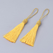 Polyester Tassel Big Pendant Decorations, Gold, 145~175x10.5~12mm(FIND-S263-21)
