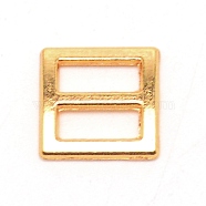 Alloy Slide Buckles, Square, Golden, 8.7x8.7x1~1.3mm(FIND-WH0100-46A-G)