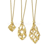 3Pcs 3 Styles 304 Stainless Steel Macrame Pouch Necklace Makings, Curb Chains, Golden, 17.56~23.50 inch(44.6~59.7cm), 1pc/style(NJEW-JN04901-01)