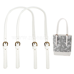 WADORN 2Pcs Imitation Leather Adjustable Crossbody Purse Straps, with Alloy Findings, White, 64.5~69x1.45x0.3cm(FIND-WR0009-52B)
