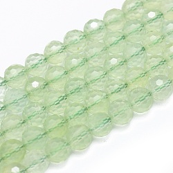Natural Prehnite Beads Strands, Faceted, Round, 6mm, Hole: 0.8mm; about 59pcs/strand, 15.7''(40cm)(G-G792-33C)