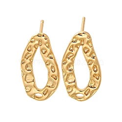 Brass Stud Earrings, Real 18K Gold Plated, 17x10mm, Hole: 2x1mm, Pin: 0.8x10mm(KK-K294-30G)