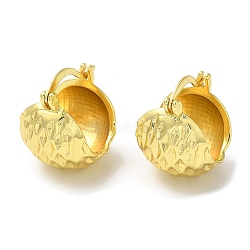 Rack Plating Brass Textured Round Hoop Earrings, Real 18K Gold Plated, 21x18x16mm(EJEW-Q766-12G)