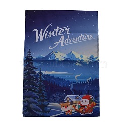 Garden Flag for Christmas, Double Sided Polyester House Flags, for Home Garden Yard Office Decorations, Father Christmas with Christmas Reindeer/Stag, Colorful, 460x320x0.4mm, Hole: 18mm(AJEW-H108-B07)