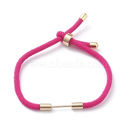 Braided Nylon Cord Bracelet Making, with Brass Findings, Violet, 9-1/2 inch(24cm), Link: 30x4mm(MAK-A017-D01-12G)