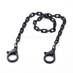 Personalized ABS Plastic Cable Chain Necklaces, Eyeglass Chains, Handbag Chains, with Plastic Lobster Claw Clasps, Black, 18.11~18.5 inch(46~47cm)(NJEW-JN02849-01)