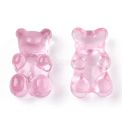 Translucent Resin Cabochons, Bear, Pink, 18.5x11x7mm(CRES-S303-22F)