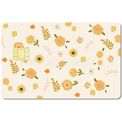 PVC Plastic Waterproof Card Stickers, Self-adhesion Card Skin for Bank Card Decor, Rectangle, Flower, 186.3x137.3mm(DIY-WH0432-140)