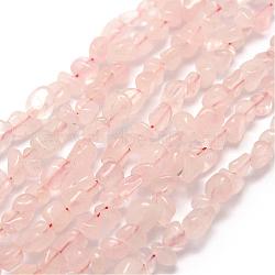 Natural Rose Quartz Beads Strands, Nuggets, 3~5x3~5x3~8mm, Hole: 1mm, about 85~90pcs/strand, 15.7 inch(40cm)(G-F465-47)