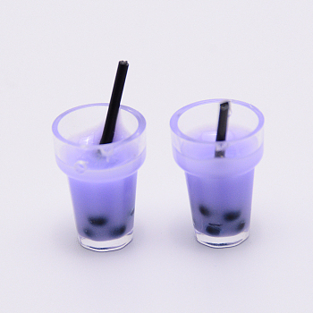 Plastic Resin Pendants, Bubble Tea Shape, Dark Violet, 26x13mm, Hole: 1.4mm