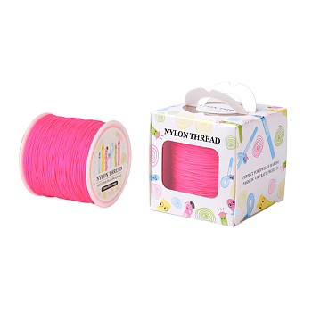 Nylon Thread, Deep Pink, 0.8mm, about 98.43yards/roll(90m/roll)