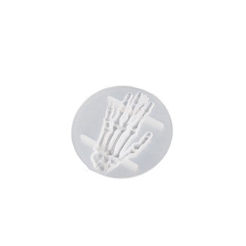 Halloween Pendant Silicone Molds, Resin Casting Molds, For UV Resin, Epoxy Resin Craft Making, White, Skull, 54x7mm