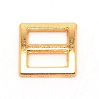 Alloy Slide Buckles, Square, Golden, 8.7x8.7x1~1.3mm