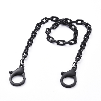Personalized ABS Plastic Cable Chain Necklaces, Eyeglass Chains, Handbag Chains, with Plastic Lobster Claw Clasps, Black, 18.11~18.5 inch(46~47cm)