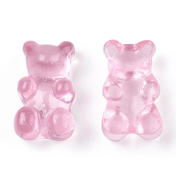 Translucent Resin Cabochons, Bear, Pink, 18.5x11x7mm