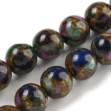 Colorful Round Gold Clinquant Stone Beads