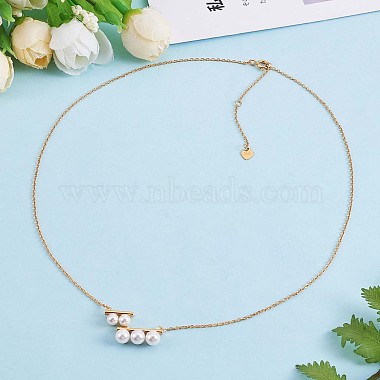 Natural Pearl Beaded Pendant Necklace(JN1054A)-2
