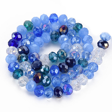 Chapelets de perles en verre galvanoplastique(X-EGLA-S194-18A)-2