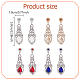 4 Pairs 4 Colors Rhinestone Teardrop Dangle Stud Earrings(EJEW-AN0004-22)-2