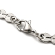 Two Tone 304 Stainless Steel Oval & Cross Link Chain Bracelet(BJEW-B078-43BP)-3
