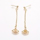 Brass Cubic Zirconia Stud Earrings(EJEW-J097-F01-G)-2