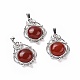 Natural Red Agate Pendants(G-P496-05P-17)-1