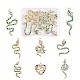 16 Pieces Alloy Snake Charms Pendant Cubic Zirconia Snake Charm Animal Pendant Mixed Color for Jewelry Necklace Earring Making Crafts(JX732A)-1