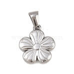 303 Stainless Steel Pendants, Stainless Steel Color, Fleur De Lis Charm, 17.5x15.5x2.2mm, Hole: 6x2.7mm(STAS-K325-22A-P)