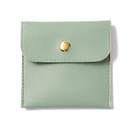 PU Imitation Leather Jewelry Storage Bags, with Golden Tone Snap Buttons, Square, Dark Sea Green, 7.9x8x0.75cm(ABAG-P006-01A-05)
