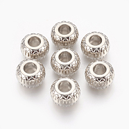 CCB Plastic Beads, Rondelle, Platinum, 17.5~18x11mm, Hole: 8mm(CCB-G010-10P)