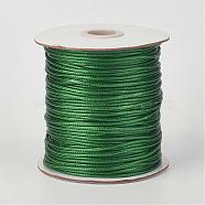 Eco-Friendly Korean Waxed Polyester Cord, Dark Green, 1mm, about 169.51~174.98 Yards(155~160m)/Roll(YC-P002-1mm-1156)
