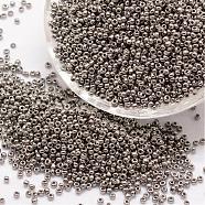 8/0 Glass Seed Beads, Grade A, Round, Opaque Colours, Gray, 2.8~3.2mm, Hole: 1.0mm, about 1500pcs/50g(X-SEED-J014-F8-40A)