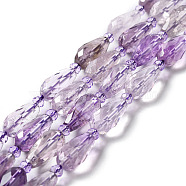 Natural Amethyst Beads Strands, Faceted, Teardrop, 12~16.5x7.5~8.5mm, Hole: 0.8mm, about 20~21pcs/strand, 14.96~15.63''(38~39.7cm)(G-B028-A11)