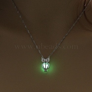 Luminous Alloy Pendants, Necklace, Halloween Theme, Owl, 17.72 inch(45cm)(PW-WG28634-06)