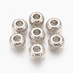 CCB Plastic Beads, Rondelle, Platinum, 17.5~18x11mm, Hole: 8mm(CCB-G010-10P)