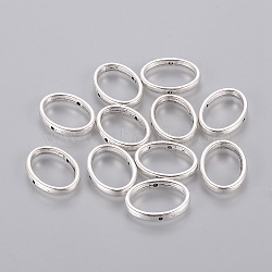 Tibetan Style Antique Silver Oval Spacer Bead Frames Jewelry Findings for Craft DIY, Lead Free, Cadmium Free and Nickel Free, about 19mm long, 14.5mm wide, 3mm thick, hole: 1mm(X-EA564Y-NF)