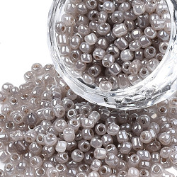 8/0 Glass Seed Beads, Ceylon, Round, Rosy Brown, 3mm, Hole: 1mm, about 10000Pcs/pound(SEED-A011-3mm-148-01)