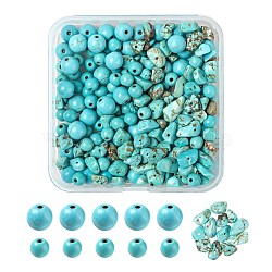 3 Strands 3 Style Synthetic Turquoise Beads, Round, Turquoise, 5~8mm, Hole: 1mm, 1strand/style(TURQ-FS0001-01)