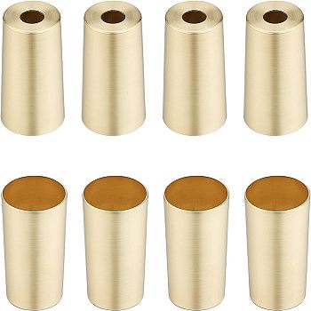 Iron Anti-slip Chair Leg Floor Protectors, Table Foot Covers, Column, Golden, 50x28mm, Hole: 10.3mm, Inner Diameter: 26.5mm