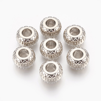 CCB Plastic Beads, Rondelle, Platinum, 17.5~18x11mm, Hole: 8mm
