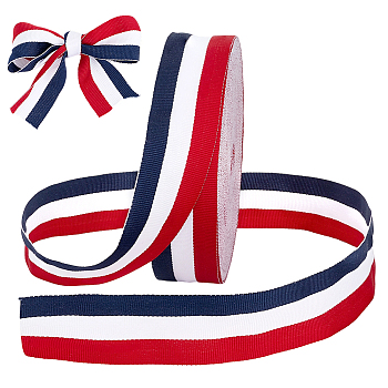Polyester Grosgrain Ribbon, Colorful, 1-5/8 inch(40mm)
