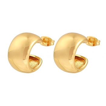 201 Stainless Steel C-Shaped Stud Earrings, with 304 Stainless Steel Pin, Golden, 17.5x10.5mm