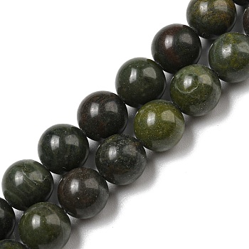 Natural African Green Autumn Jasper Beads Strands, Round, 8mm, Hole: 0.8mm, about 49pcs/strand, 15.75''(40cm)