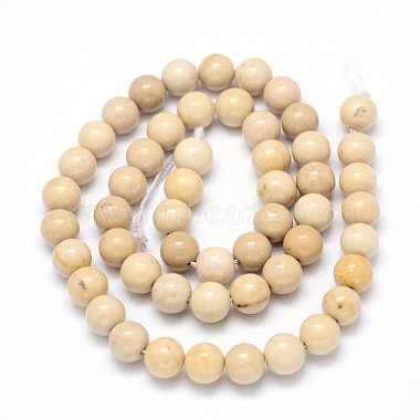 Riverstone naturel brins de perles rondes(G-O087-08-10mm)-3