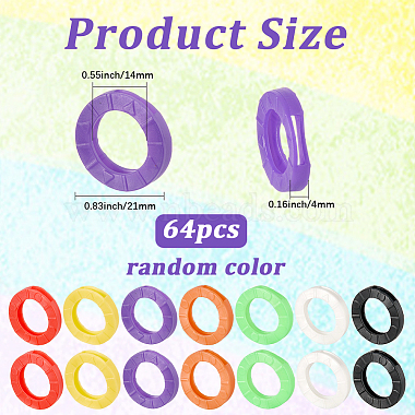 64Pcs PVC Plastic Nonslip Waterproof Reusable Key Sleeve(AJEW-SP0002-72B)-2
