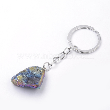 Rainbow Plated Natural Crystal Quartz Keychain(KEYC-S252-11)-3
